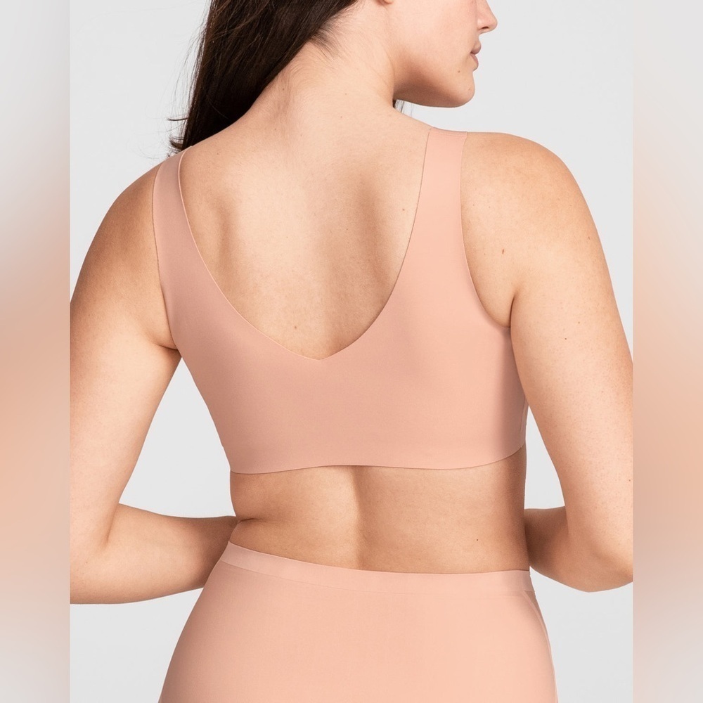 Honeylove V Neck Bra Rose Pink Size 1X 40C 40D Wireless EUC (Pads Missing) - Picture 3 of 8